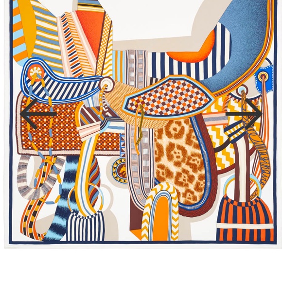 Hermes “A La Selle Imaginaire” Silk Scarf